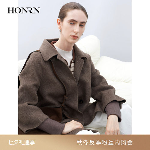 HONRN/红人驼绒双面羊毛呢大衣