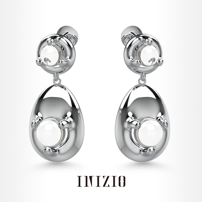 灵露水凝耳环INIZIO白水晶高级感