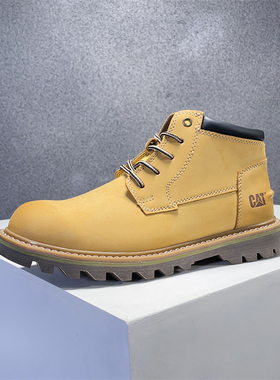 CAT卡特男鞋休闲鞋马丁靴金典大黄百搭工装靴夏季透气耐磨P721555