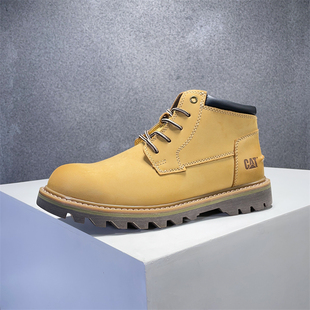 CAT卡特男鞋休闲鞋马丁靴金典大黄百搭工装靴夏季透气耐磨P721555