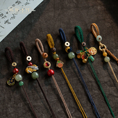 DIY钥匙扣挂件手工编织绳半成品男女和田玉多宝吊坠挂绳配件材料