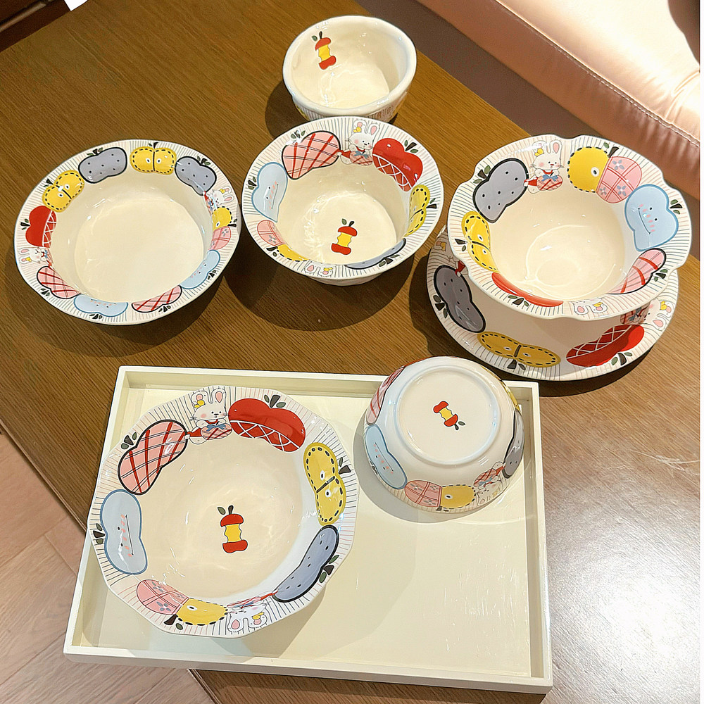 米家苹果兔子陶瓷餐具