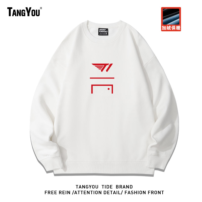 T1战队中单Faker同款印花圆领卫衣周边总决赛出征服游戏战队衣服