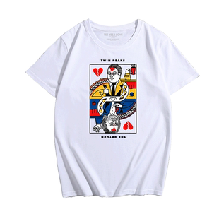 夏电影Twin Peaks双峰男士短袖印花T恤男女款宽松半袖休闲情侣装