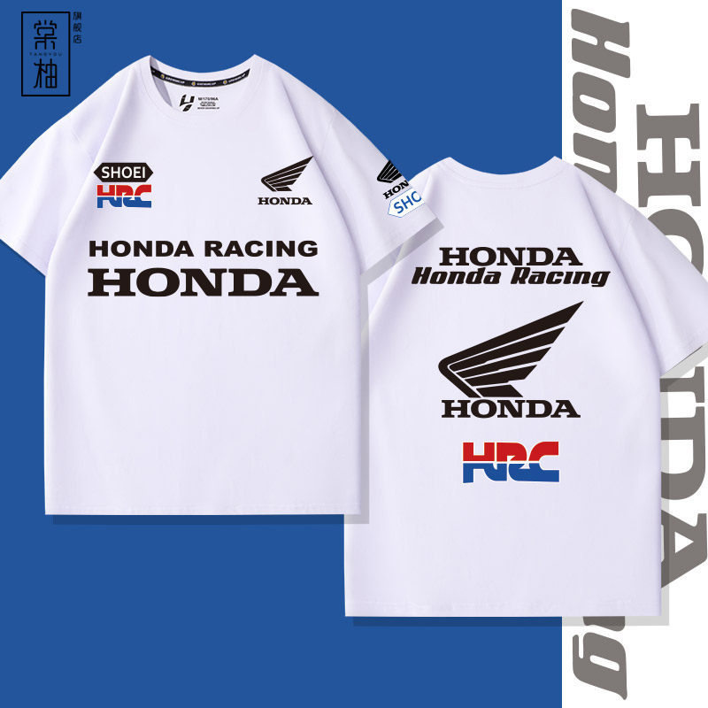 本田金翼机车短袖骑行改装文化t恤户外赛车服摩托车骑行休闲体恤
