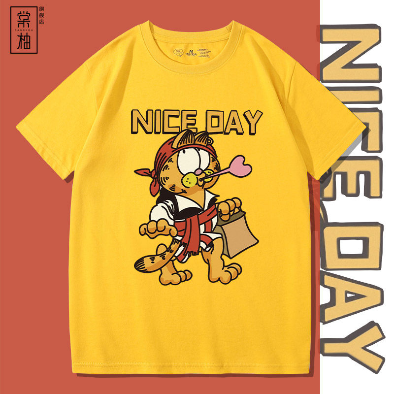 加菲猫夏季学生短袖宽松