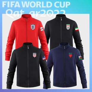 运动训练卫衣可定制世界杯英格兰队立领外套男士健身跑步足球上衣