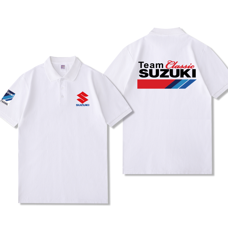 可定制机车服Suzuki铃木摩托车比赛骑行服短袖夏季男士休闲POLO衫