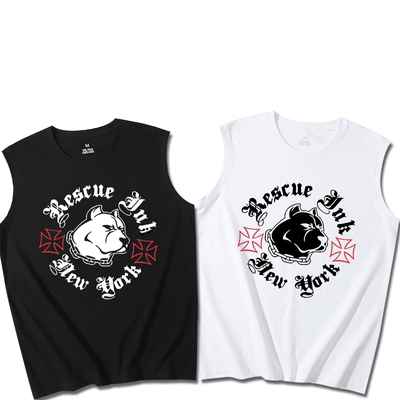 机车救援队无袖t恤背心男同款