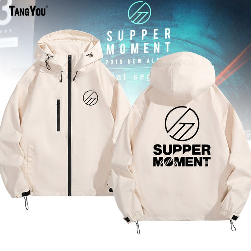 美式复古休闲supper moment乐队印花周边秋冬上衣冲锋衣外套夹克