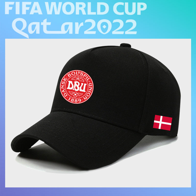 世界杯丹麦队足球运动印花棒球帽男女时尚休闲遮阳防晒太阳鸭舌帽