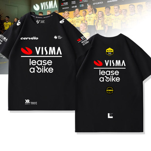 定制机车服短袖新款环法Jumbo珍宝车队Visma温格高骑行服男士t恤