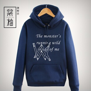 艾伦沃克DJ加绒卫衣男女Alan Faded电音夜光反光外套潮 Walker同款