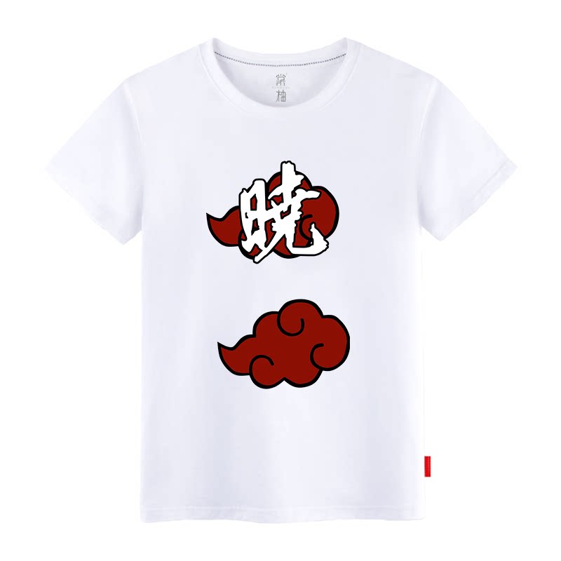 火影动漫短袖T恤男女晓组织宇智波鼬鸣人写轮眼动漫周边短袖衣服