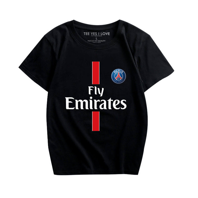 足球运动训练短袖T恤欧冠法甲巴黎圣日耳曼周边 学生球衣 球迷衫