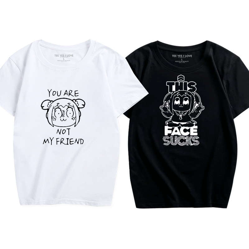 pop子和pipi美的日常周边 动漫T恤短袖二次元表情卡通恶搞衣服