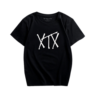 夏装新款摇滚谢天笑XTX冷血动物乐队短袖男女时尚字母印花t恤衫