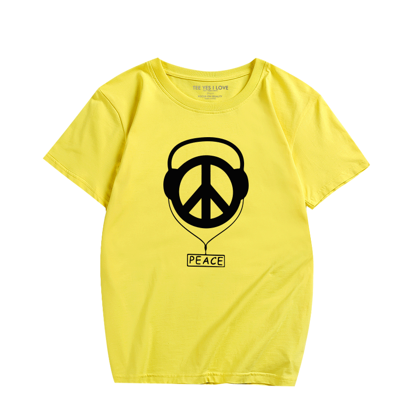 夏装新款反战标志印花T恤和平男女休闲纯棉短袖青少年学生恶搞衣