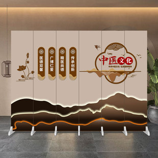定制美容院养生馆会所屏风隔断背景墙棋牌茶室包间双面遮挡可移动