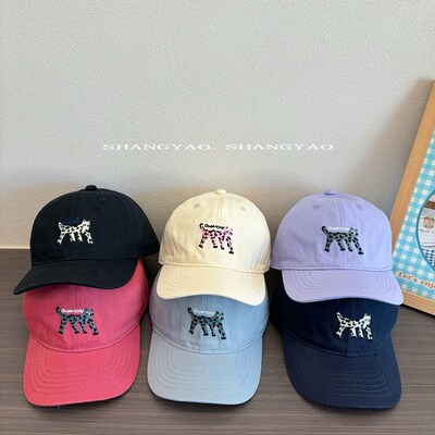 亲子款ns卡通花斑猫棒球帽春秋潮