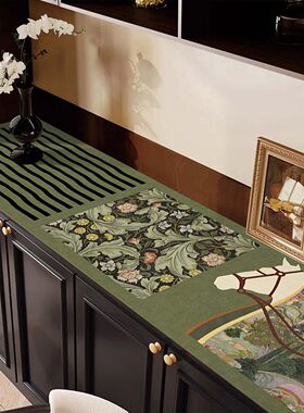 复古中古风餐边柜桌布吸水防尘桌面保护垫电视柜玄关鞋柜耐脏防滑
