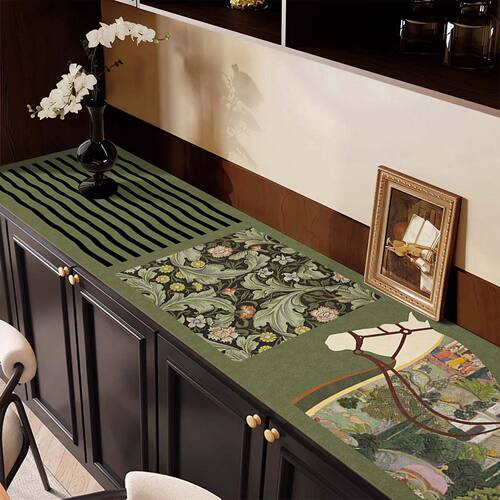 复古中古风餐边柜桌布吸水防尘桌面保护垫电视柜玄关鞋柜耐脏防滑