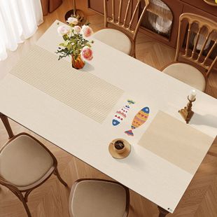 现代美式桌垫轻奢高级感餐桌布防油防水防烫免洗茶几桌面保护垫子