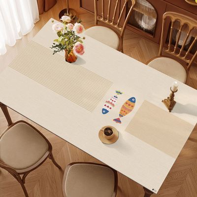 现代美式桌垫轻奢高级感餐桌布防油防水防烫免洗茶几桌面保护垫子