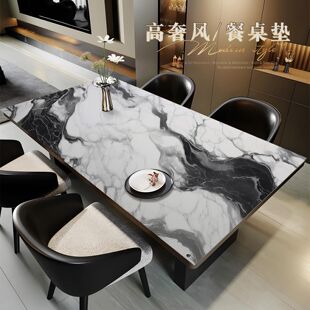 简约轻奢大理石纹餐桌垫防油防水防烫pvc免洗皮革茶几桌面保护垫