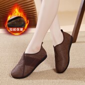 一脚蹬加绒棉鞋 防滑轻便软底妈妈鞋 2025秋冬平底舒适雪地靴女kl77