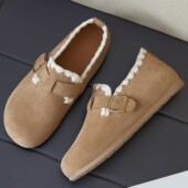 复古一脚蹬休闲鞋 子春季 胖脚可穿41 43大码 春季 女鞋 显脚小勃肯鞋