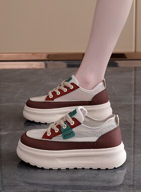 2026夏季新款ins韩版镂空小白鞋女学生厚底百搭休闲透气女鞋L-72