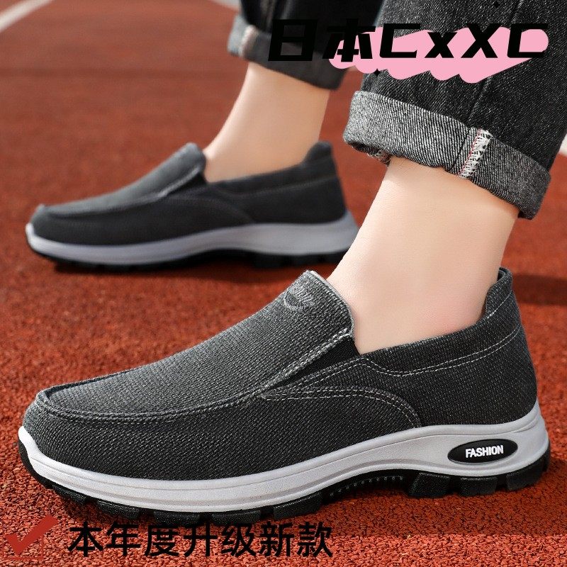 男鞋秋季新款老北京布鞋男懒人一脚蹬休闲鞋舒适透气爸爸鞋YY20