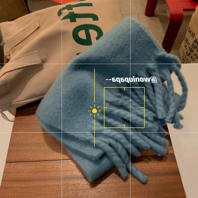 新款仙女的辫子~手感蓬松柔软拉毛马海毛围巾女冬季保暖梭织SD72