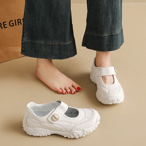2026春季新款魔术贴小白鞋女百搭透气学生板鞋休闲鞋厚底SS08