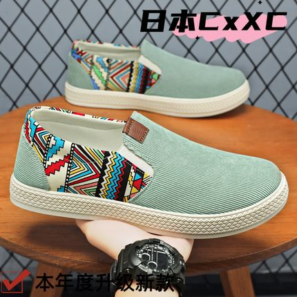 男鞋新款印花老北京布鞋男百搭时尚鞋子男低帮轻便单鞋软底板YY05