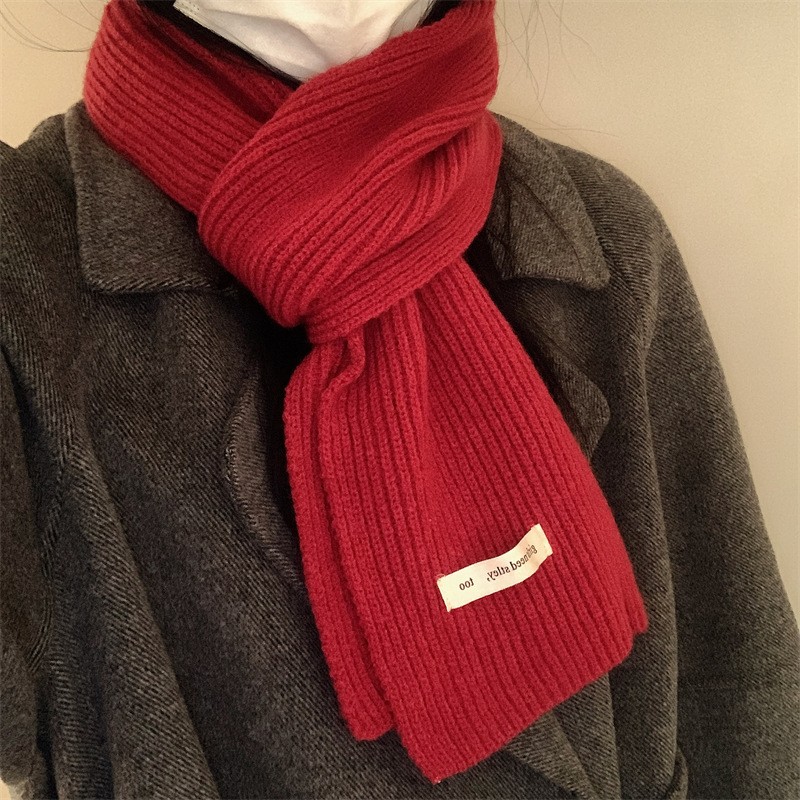 物有所值的一款小围巾韩国小众简约百搭保暖窄版围脖秋冬毛线SD01
