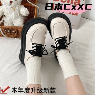 松糕厚底增高复古大头YY24 女2025年新款 英伦风春秋季 日系jk小皮鞋