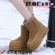 东北雪地靴女款 加绒保暖厚底短YY22 皮毛一体大棉鞋 2025年新款 冬季