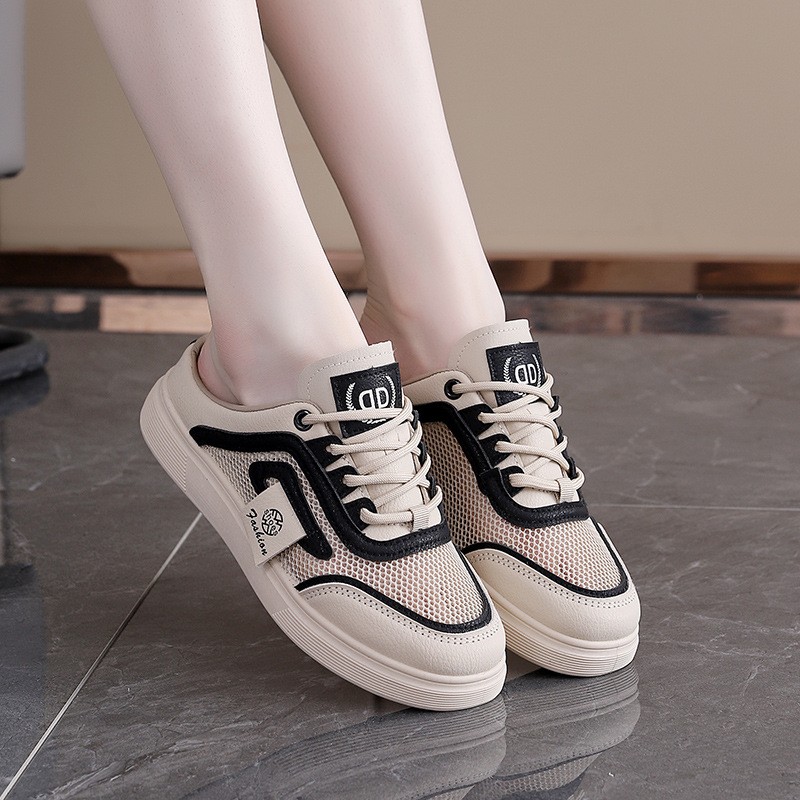 2025小白鞋女夏新款韩版ins学生休闲半拖女鞋百搭凉鞋街拍KT-kl38