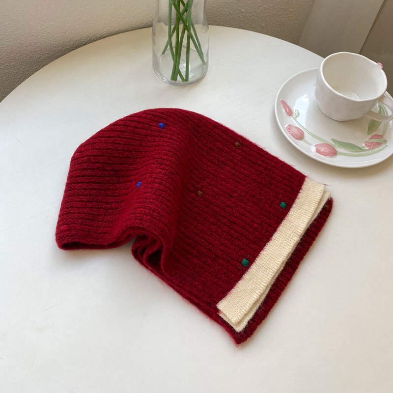 韩版针织小围巾仿羊绒球球混线保暖围脖女潮SD11