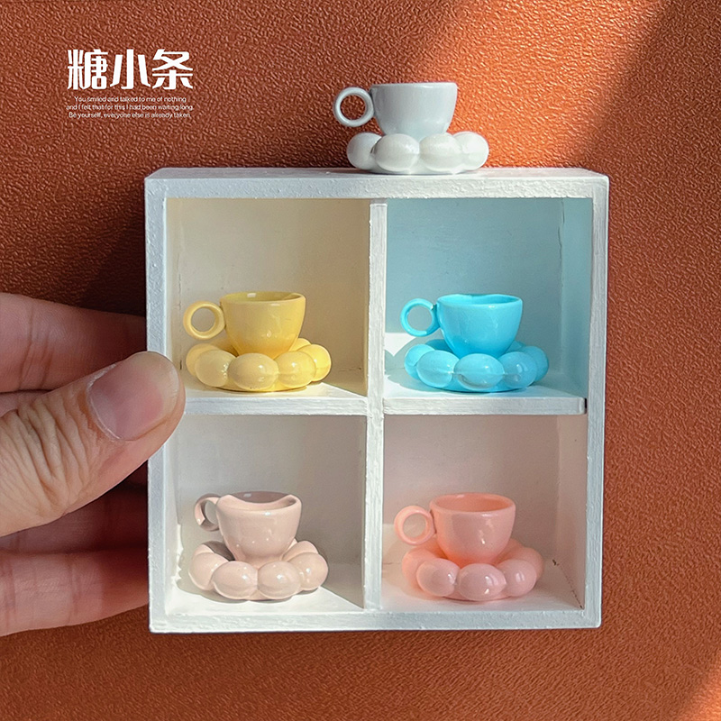 糖小条迷你花朵咖啡杯微缩杯子