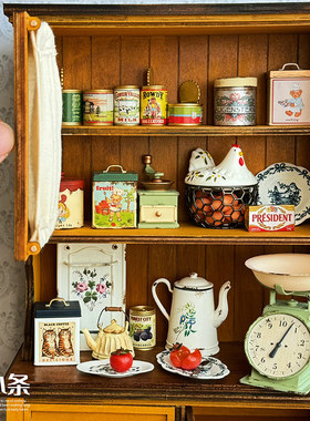 糖小条手涂微缩手作罐头迷你盒子牛奶罐子食玩摆件娃用模型blythe