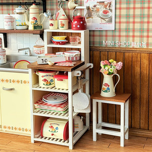 糖小条小罐头12分收纳层桌材料包迷你微缩模型娃用家具blythe面包