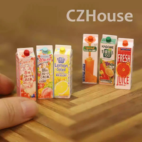 迷你微缩果汁盒食玩模型