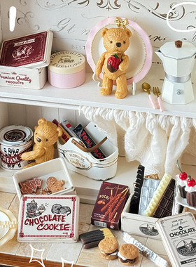 糖小条娃用饼干桶巧克力盒子迷你微缩模型blythe熊啾啾手作食玩