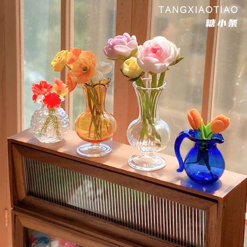 糖小条迷你黏土花瓶娃屋12分透明