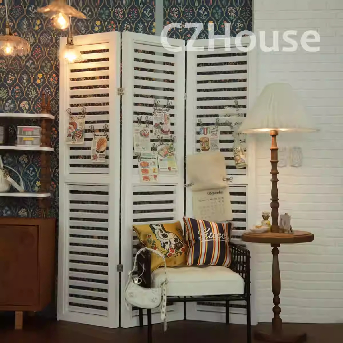 迷你百褶屏风隔断娃用家具