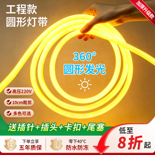 灯带LED灯条圆形220v防水霓虹管柔性户外氛围广告工程亮化线条灯