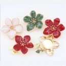 扣耳钉氛围感 田园风复古滴釉艺术花朵免缝纽扣袖 Ins博主同款 法式